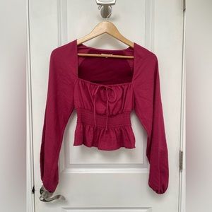Tularosa Magenta blouse with sleeves
